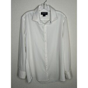 Mizzen+Main Shirt Mens Large L White Trim Leeward Dress Button Up Performance